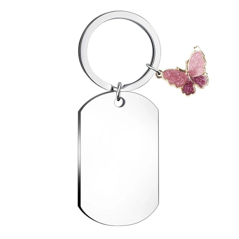 Minimalist Geometric Stainless Steel Unisex Bag Pendant Keychain