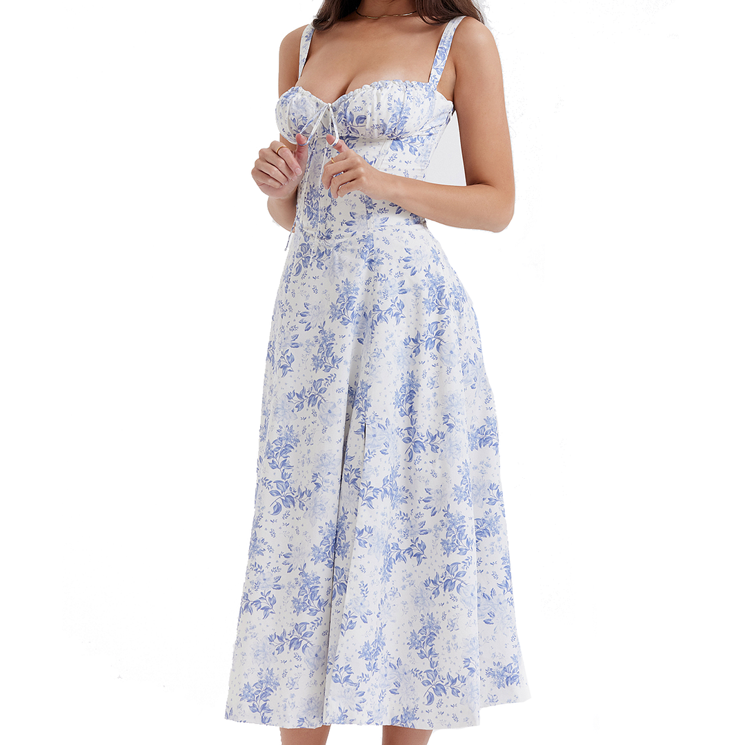 Fiora - Midi Bustier Corset Sun Dress