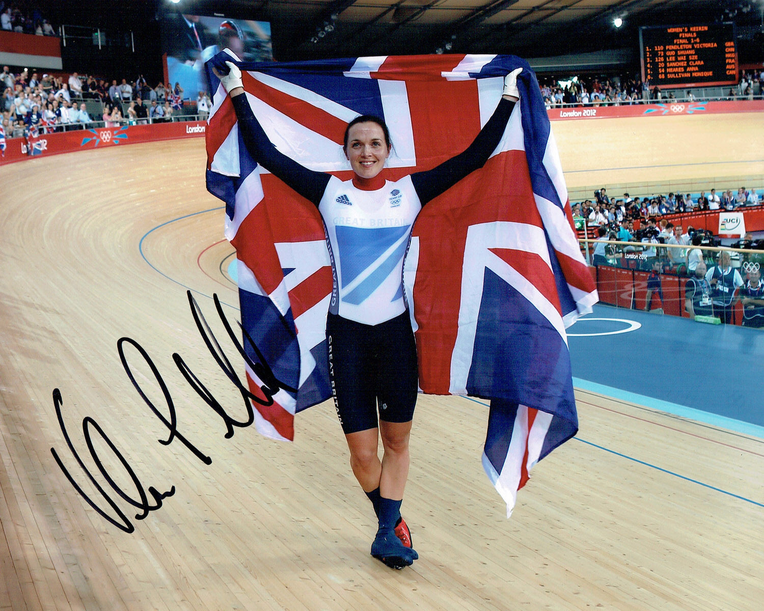 Victoria PENDLETON Autograph Signed Photo Poster painting AFTAL COA Cyclist Olympic Medal Winner