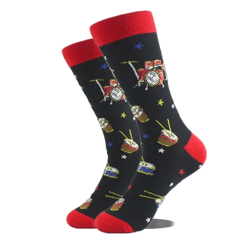 Unisex Cute Printing Animal Color Block Cotton Ankle Socks A Pair