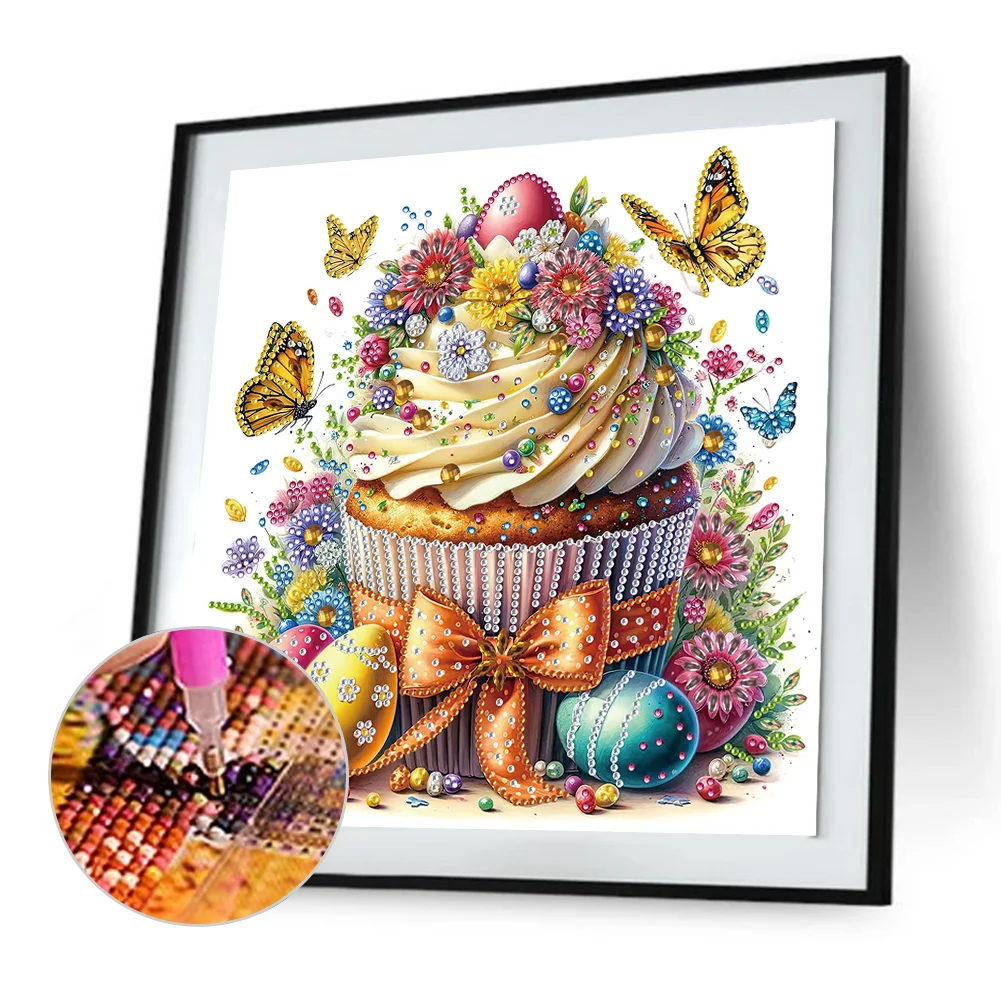 Diamond Painting - Partial Special Shaped Drill - Easter Cake(Canvas|30*30cm)