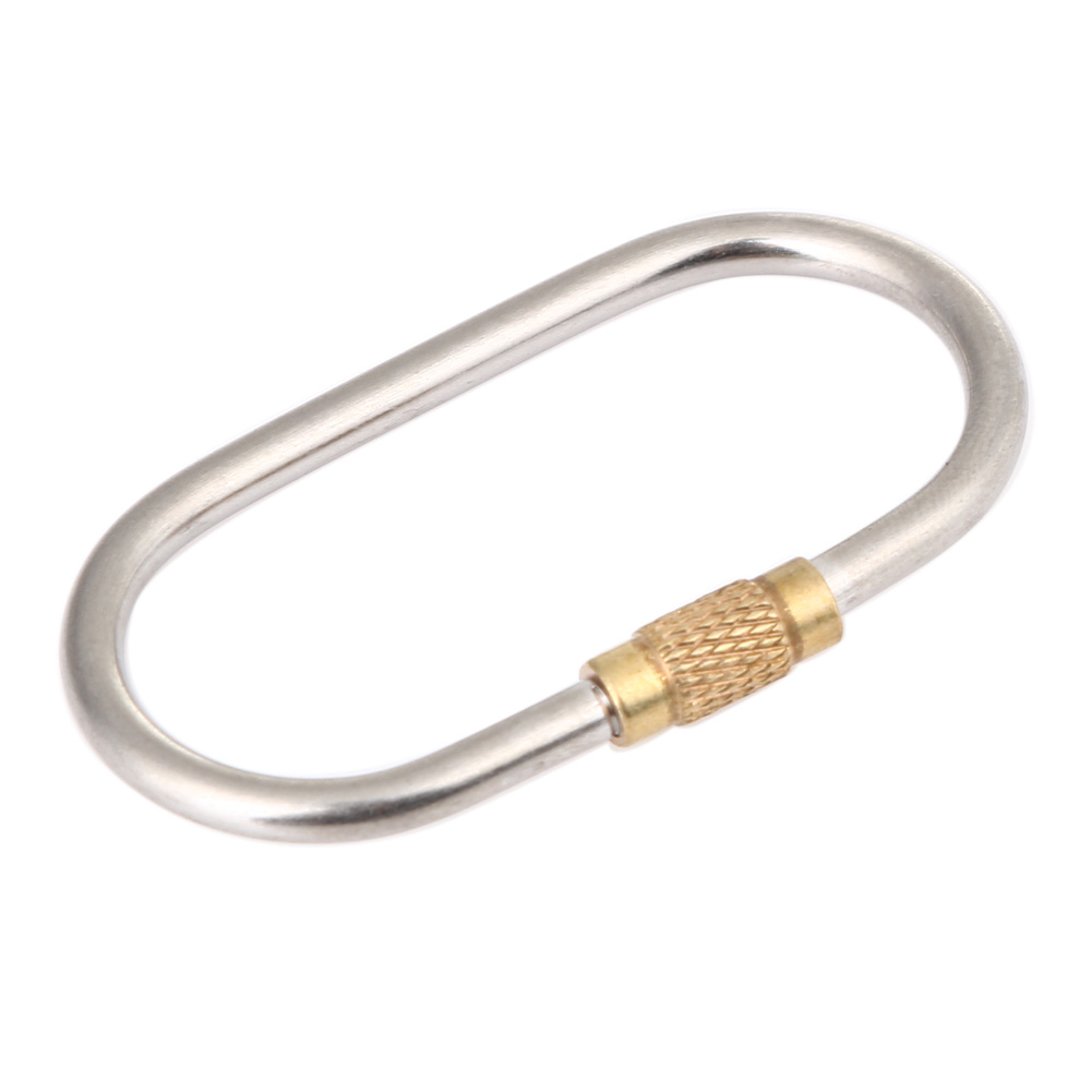 

D Shape Titanium Alloy Screw Lock Carabiner Clip Hook Keychain Camping, 501 Original