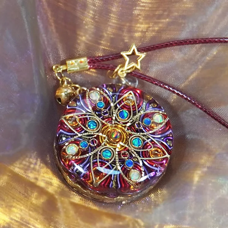 Olivenorma Red Jasper Opal Amulet Orgone Necklace