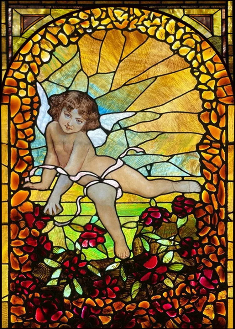 Glass Art 40*50Cm(Canvas)  Full Round Diamond Painting gbfke