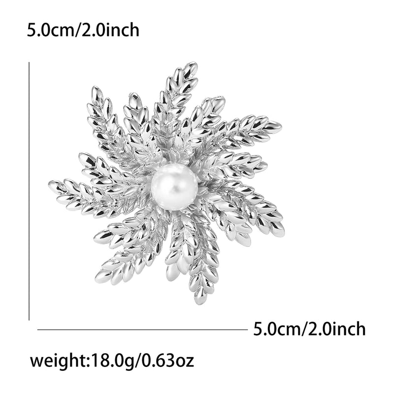 Elegant Pin Grain Alloy Plating Inlay Pearl Women’s Brooches