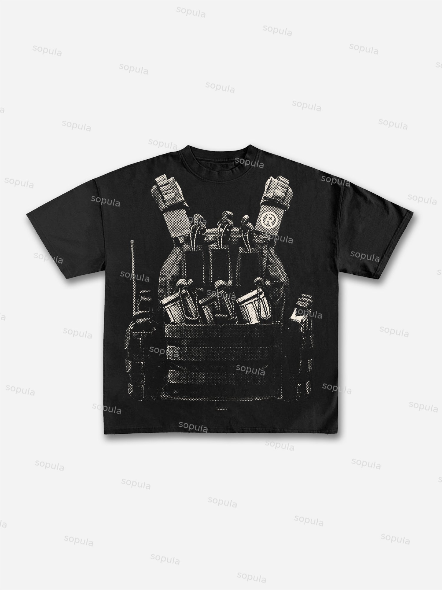 Vintage Locations Body Armor Firearms Graphic Cotton T-shirt
