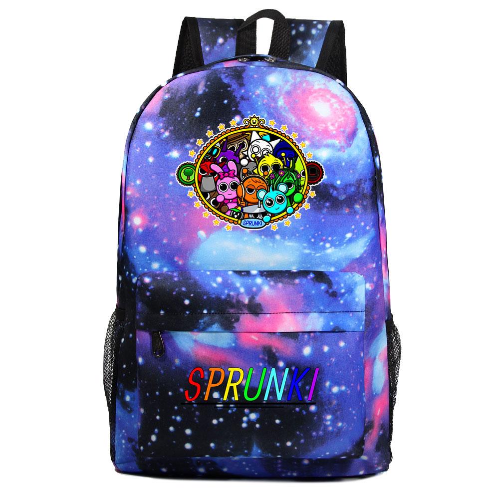 Mayoulove Sprunki Print Backpack Spacious Design with Padded Straps for School Trips-Mayoulove