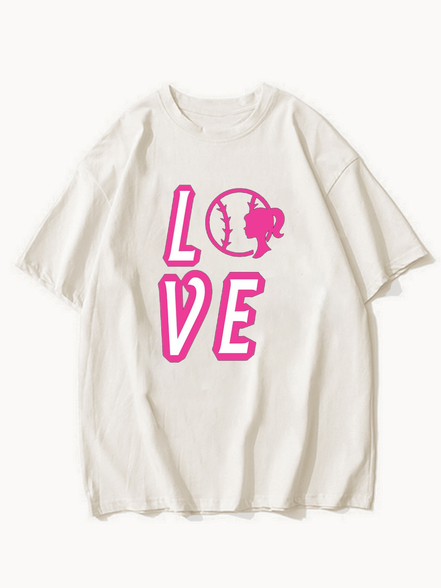 Oversized Barbie Pink Love T-shirt ctolen