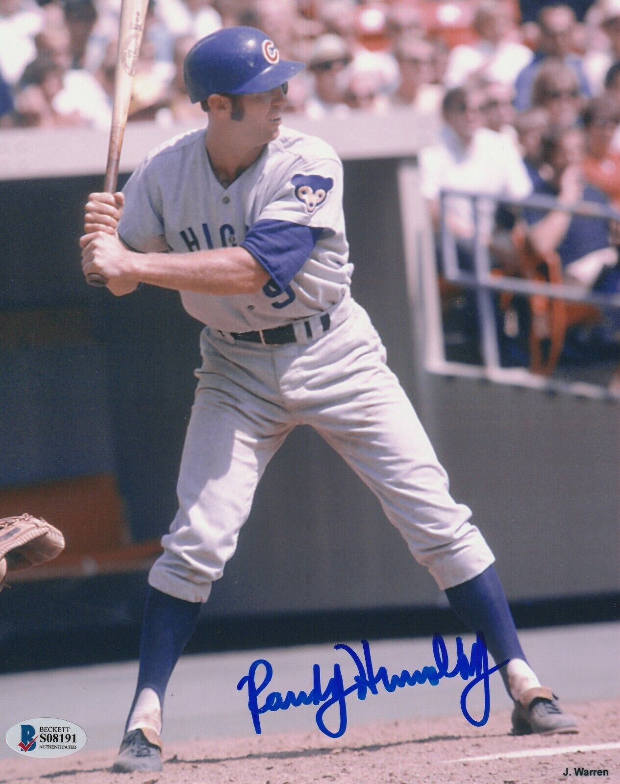 RANDY HUNDLEY Signed Chicago CUBS 8x10 Photo Poster painting w/ Beckett COA