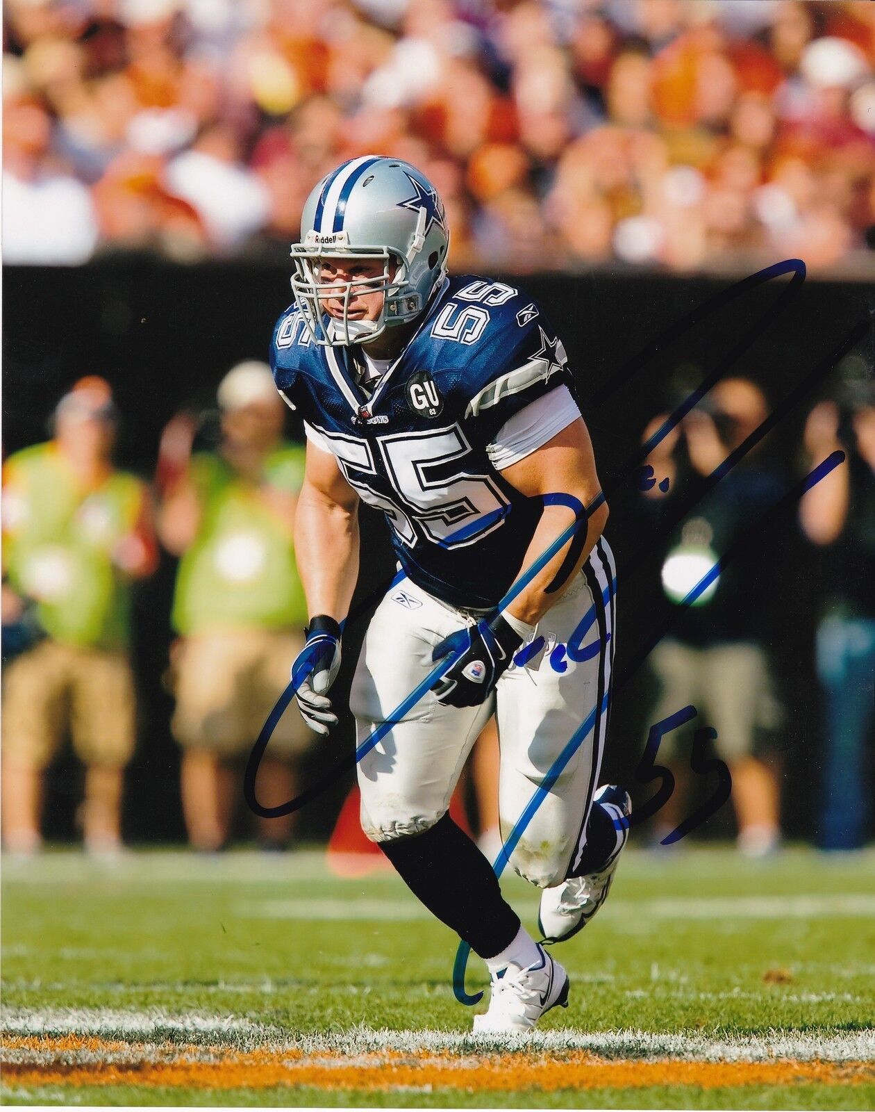 ZACH THOMAS DALLAS COWBOYS ACTION SIGNED 8x10