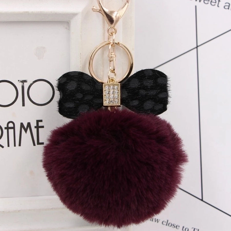 1 Piece Fashion Bow Knot Leopard Pu Leather Women’s Bag Pendant Keychain