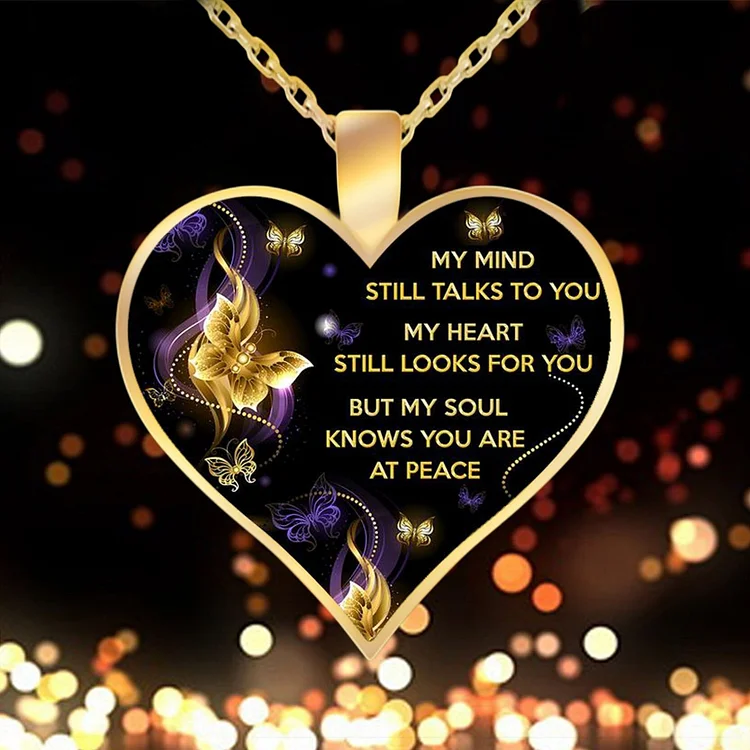 Memorial - My Soul Knows You Are At Peace Heart Necklace