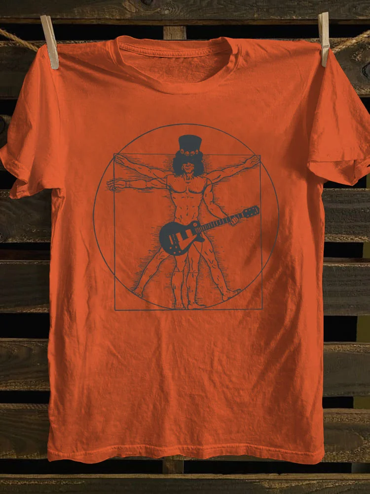 Rock Roll Vitruvian Man T-shirt
