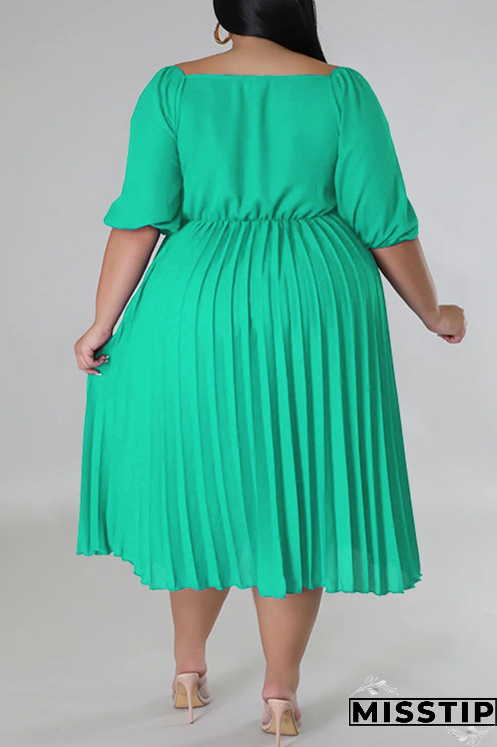 White Casual Solid Patchwork Fold V Neck Straight Plus Size Dresses