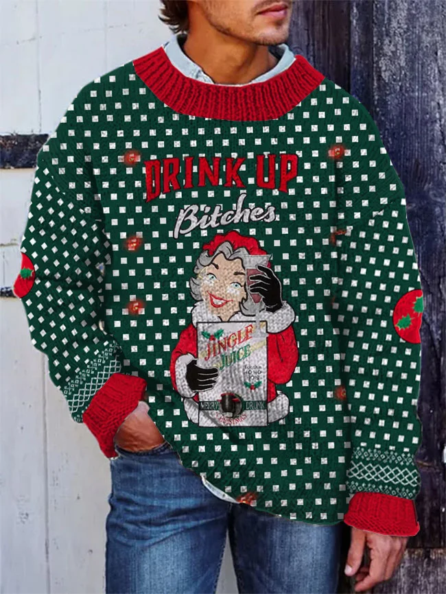Men's Drink Up Bitches Christmas Sweater