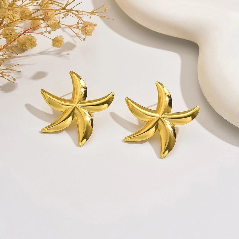 1 Pair Exaggerated Pastoral Streetwear Flower 304 Stainless Steel Imitation Gold  Ear Studs