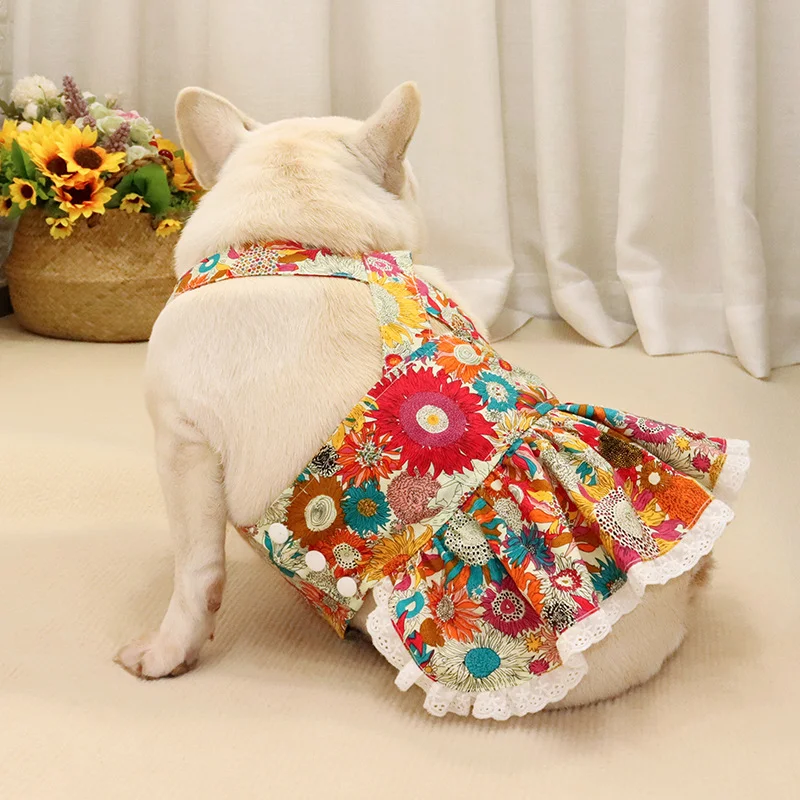 Summer Sunflower Dog Dress