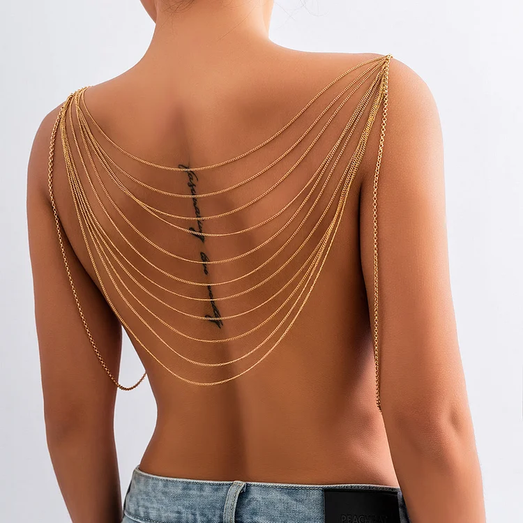 Sexy Metal Chain Tassel Back Body Chain