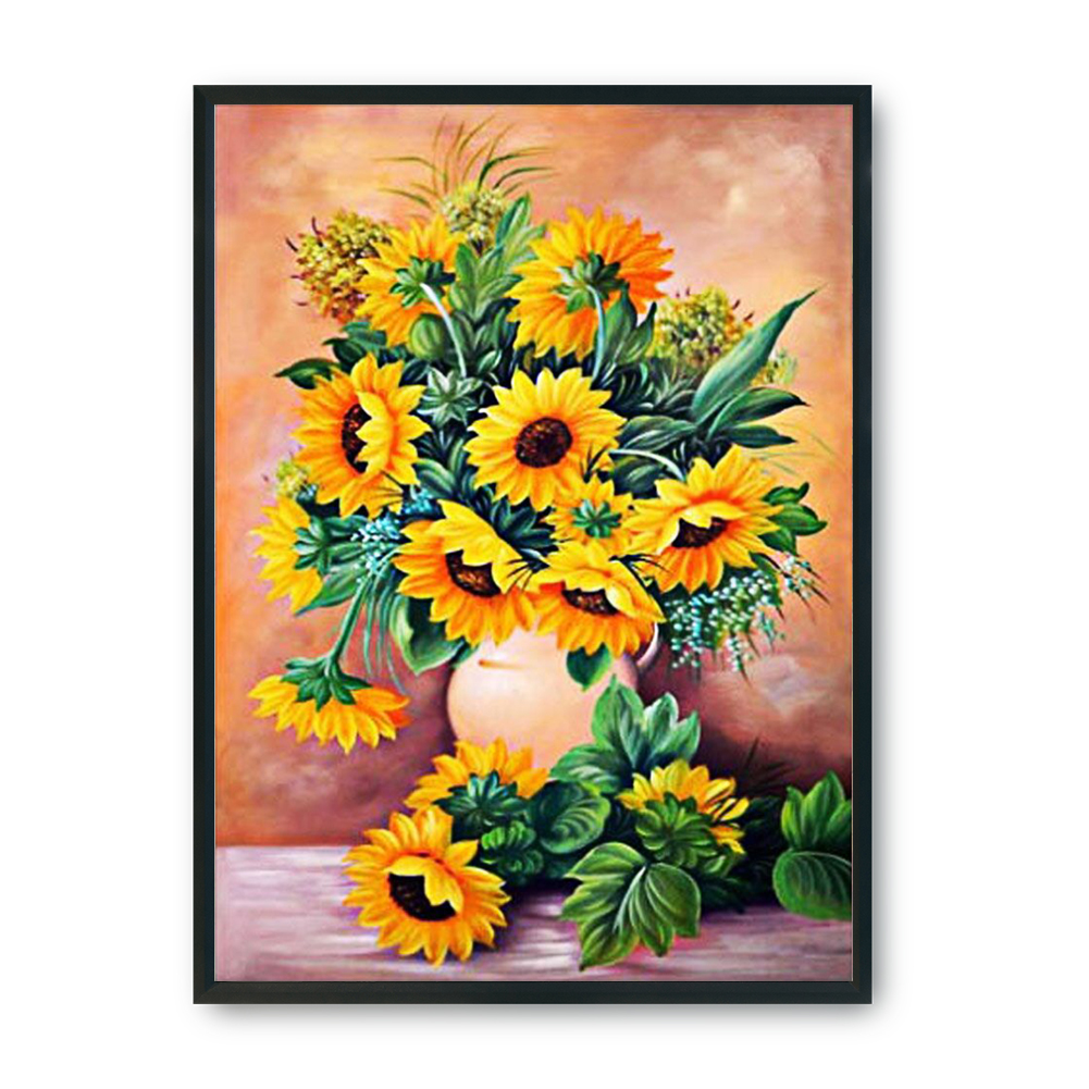 Sunflower Vase - 11CT Stamped Cross Stitch - 36*46CM от Peggybuy WW