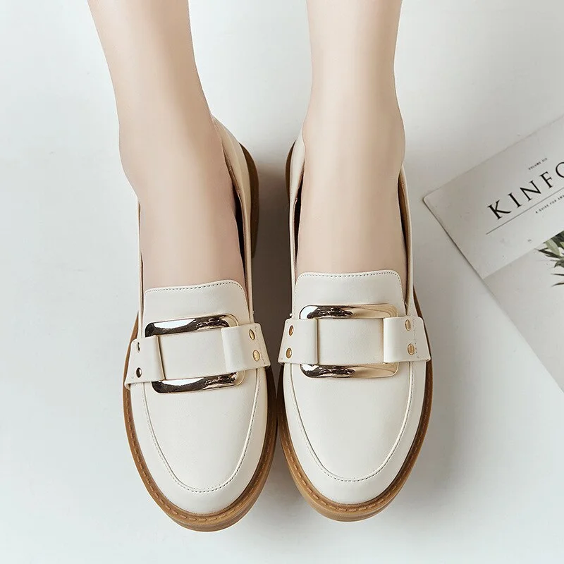 2020 New Women Low Heels Fashion Bowtie Platform Female Spring Shoes Fringe Chunky Heel Flat Shoe Casual Footwear Oxford Shoes