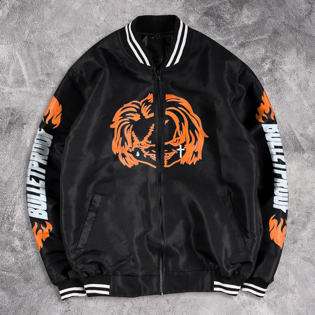 Street style stand collar retro loose tide brand baseball uniform