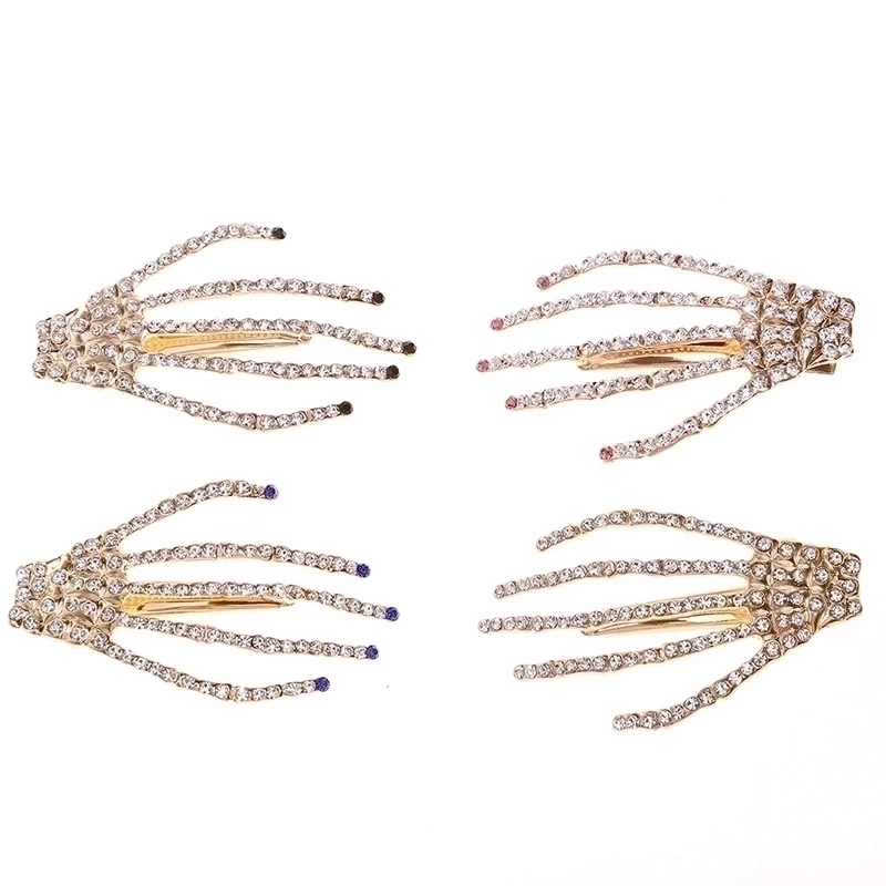 Halloween Retro Women’S Skull Alloy Artificial Rhinestones Hair Clip