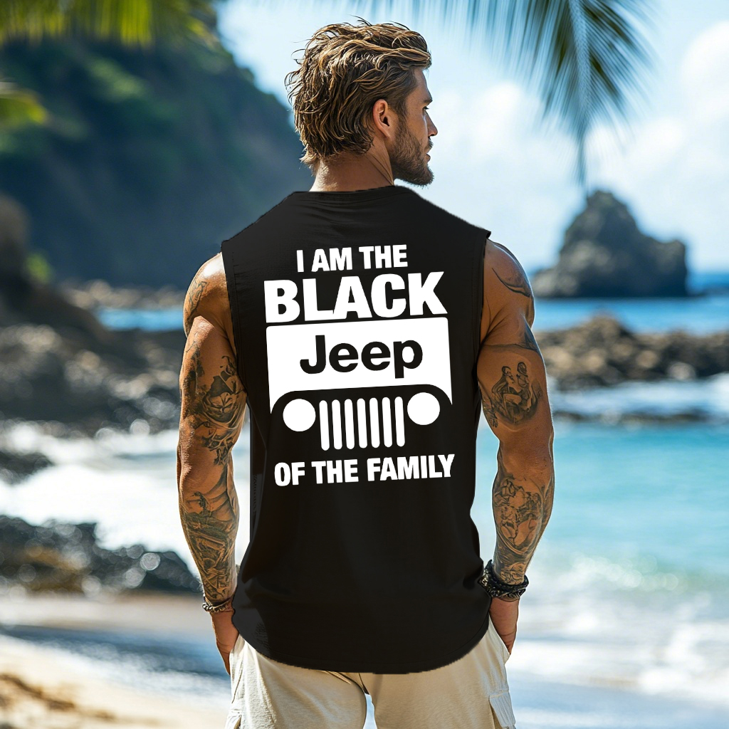 Men's Outdoor Retro Lettering Slogan Tank Top