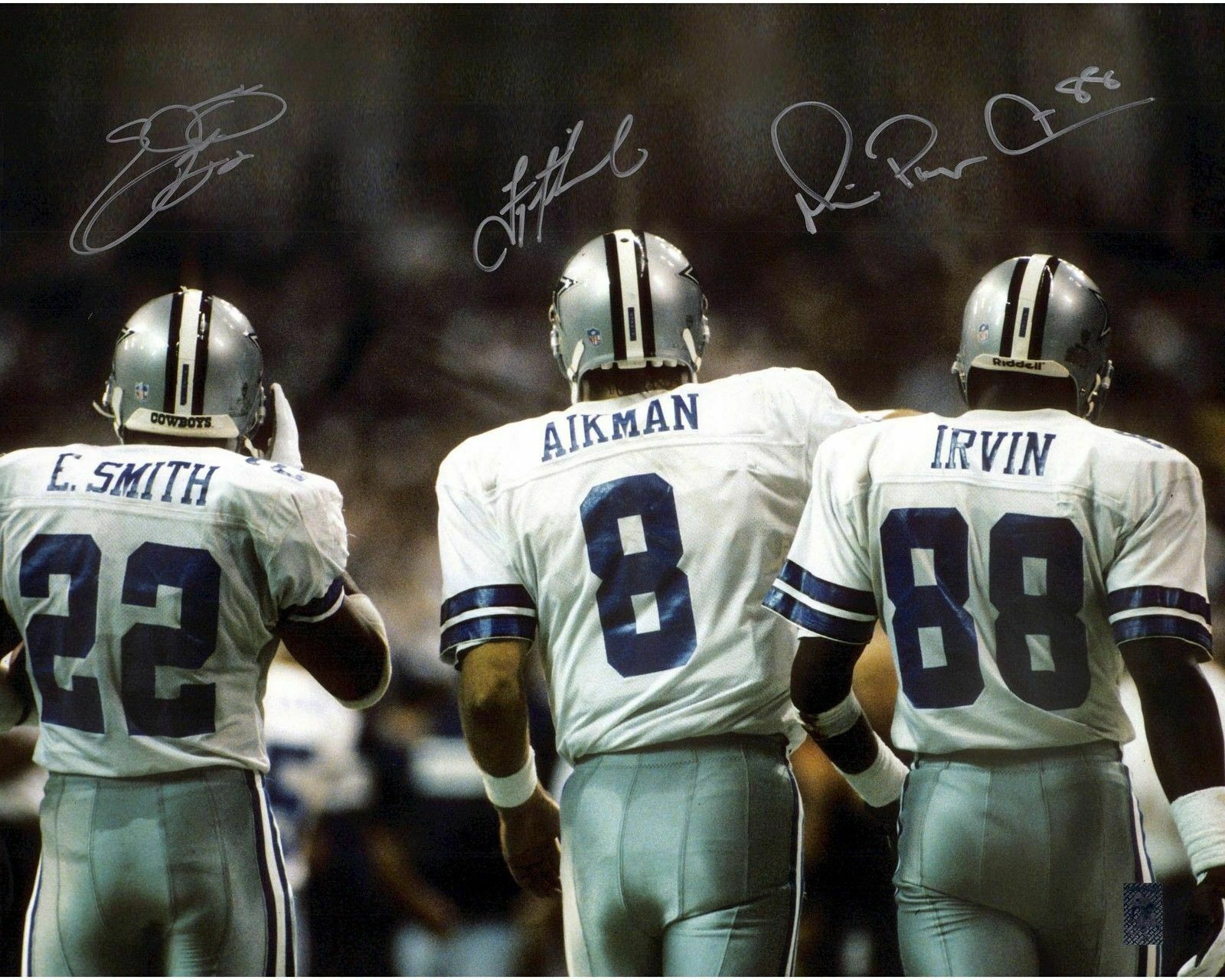 Aikman / Smith / Irvin Autographed Signed 8x10 Photo Poster painting ( HOF Cowboys ) REPRINT