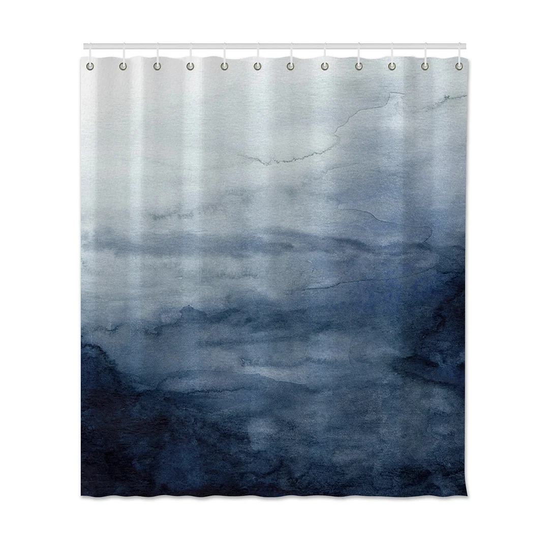 Mountain Fog Printed Shower Curtain Bathroom Waterproof Shower Curtain With Hooks Psychedelic Polyester Fabric Bath Curtains