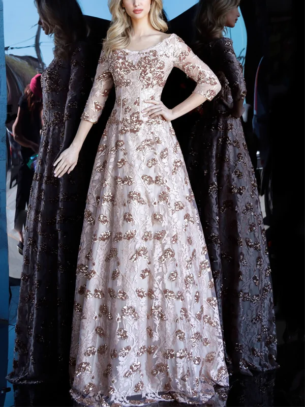 Round Neck Lace Maxi Dress