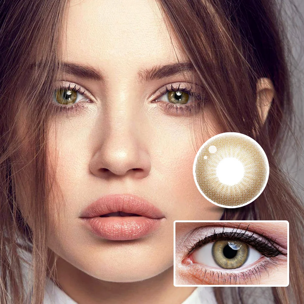 Milk Flower - Brown Yearly Prescription Colored Contacts for Dark Eyes,  Comfy Colored Contact Lenses, Colored Eye Contacts for Brown Eyes NEBULALENS