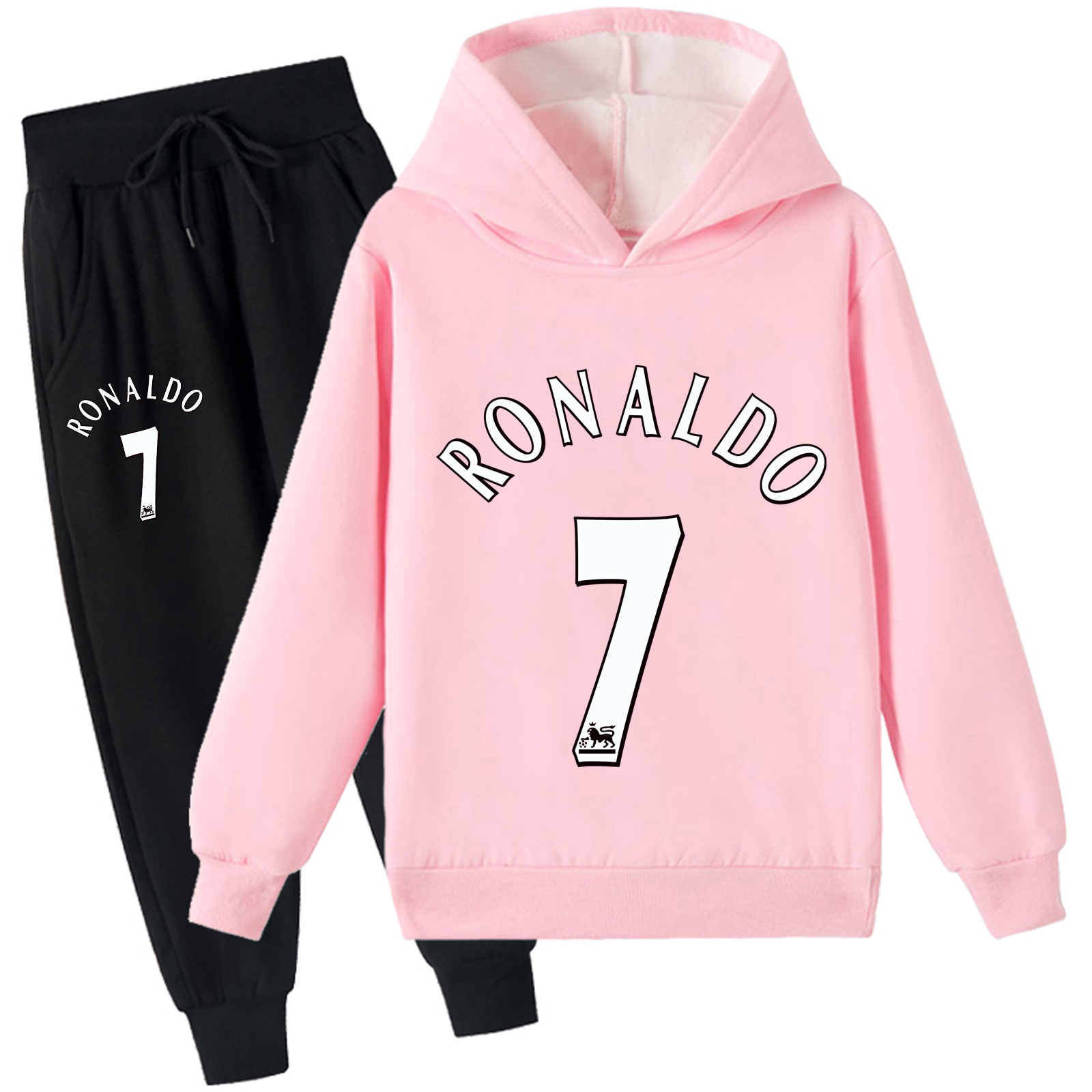 Mayoulove Unisex Cristiano Ronaldo Fleece Sweatshirt Set for Kids - Perfect for Boys  Girls, Trendy Sportswear-Mayoulove