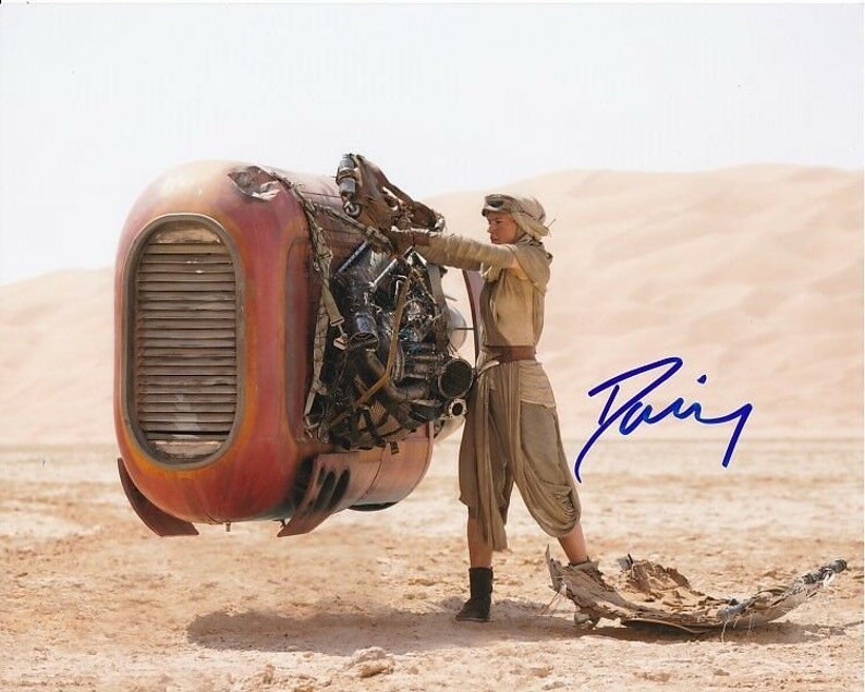 Daisy ridley signed autographed star wars the force awakens rey Photo Poster painting