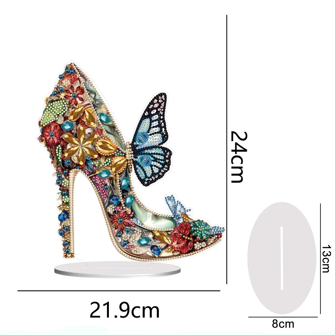 DIY High Heels Single Sided Diamond Painting Acrylic Tabletop Ornaments for Office Decor