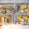 (US Local)6pcs Xmas Snowman  DIY Diamond Painting Art Pendant Wall Door Decoration