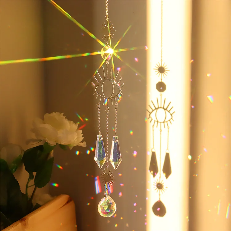 Wind Chime Crystal Light Catcher Ornaments Prisms Home Decor (Devil Eye 1)