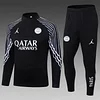 2025/2026 Psg Paris Saint-Germain Half-Pull Training Suit Black Football Shirt 1:1 Thai Quality Set