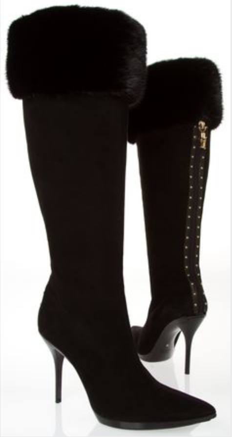 Black Fur Calf Boots - Stylish and Cozy Footwear for Winter Vdcoo