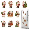 10PCS DIY Pearl Diamond Painting Christmas Fridge Magnets, Sparkling Rhinestone Refrigerator Magnet Craft Kit for Home Decor & Gifts