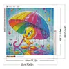 Petit canard jaune avec parapluie arc-en-ciel-peinture diamant ronde-50*50cm