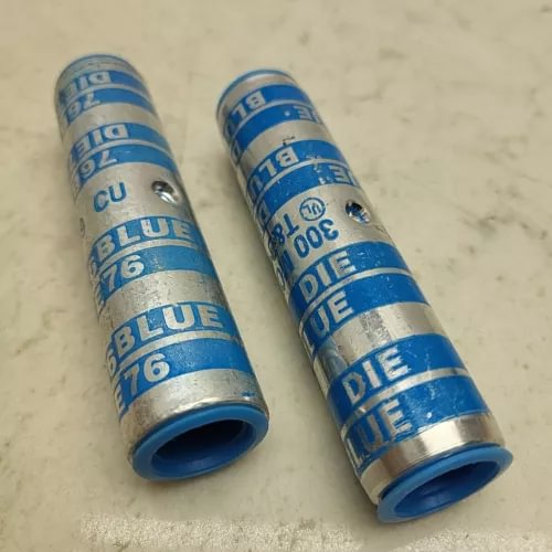 pornhint Pornhint 2 Pack Thomas Betts Long Barrel Butt Splice 300 Mcm Blue Die 76 New