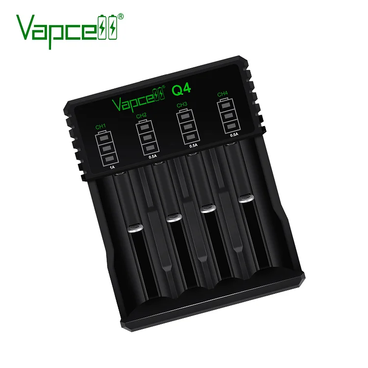 Vapcell Q4 Smart mini battery charger for 21700 18650 26650 18350 14500 16340 battery charger 