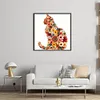 Floral Cat Bead Embroidery Kit Pre-Printed Bead Cross stitch