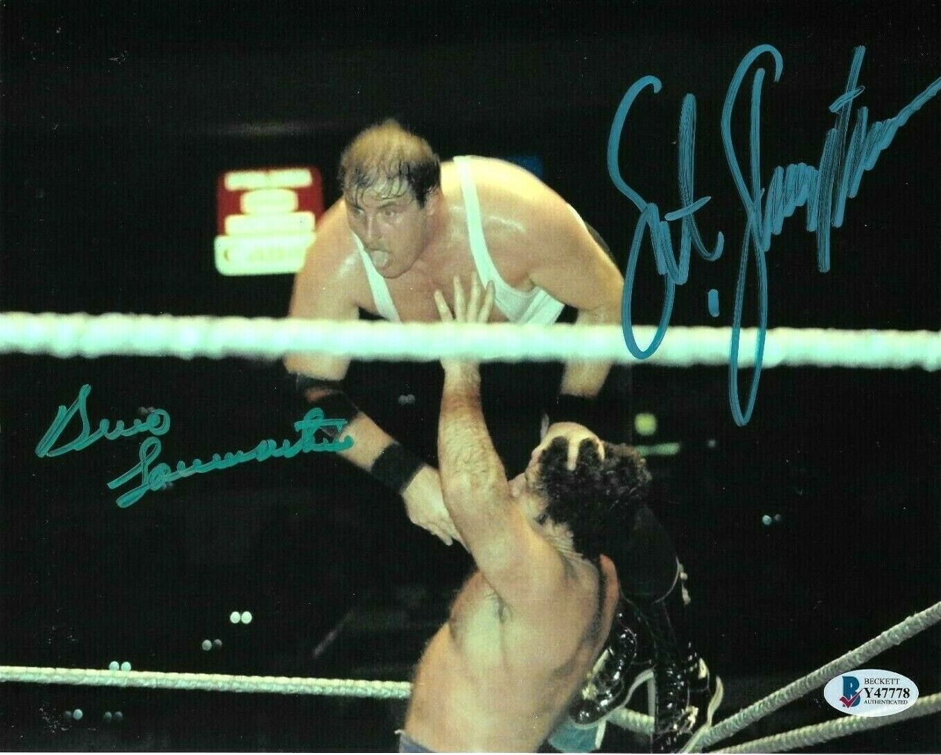 BRUNO SAMMARTINO AND SGT SLAUGHTER HAND SIGNED 8X10 Photo Poster painting WITH BECKETT COA 2