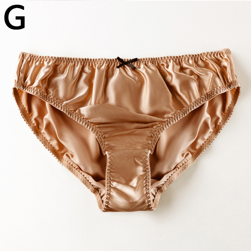 Lidudu Sexy Real Silk Women's Underwear Seamless Panties Female Satin Briefs Comfortable Lingerie Mid Waist Undershorts Plus Size