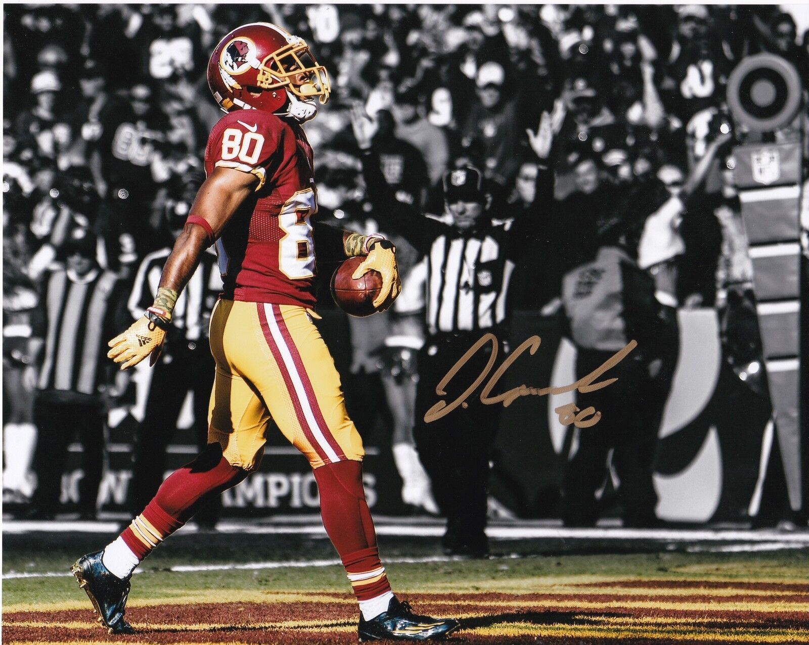 JAMISON CROWDER WASHINGTON REDSKINS ACTION SIGNED 8x10