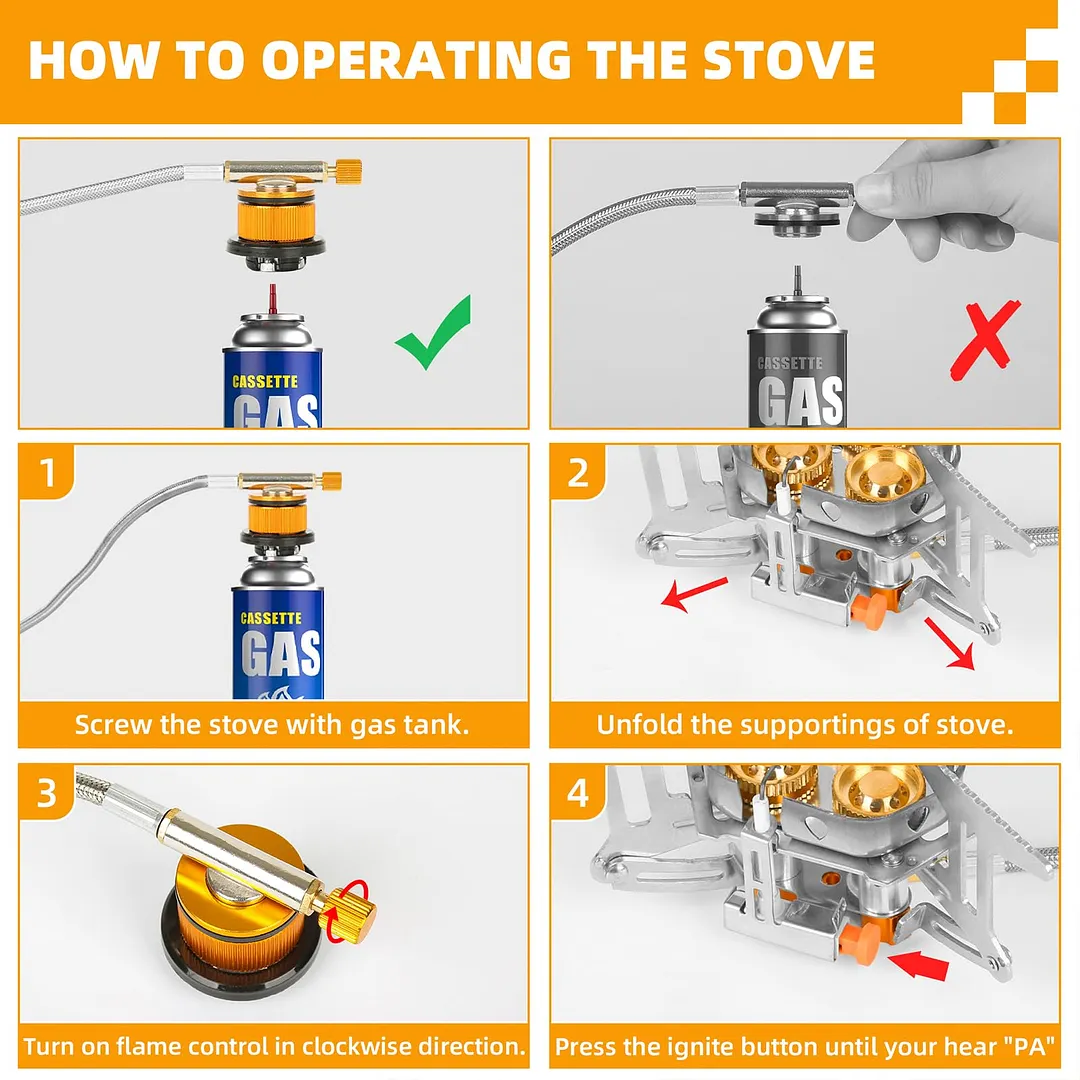 🔥LAST DAY 49% OFF🌟9900W/7200W Windproof Camping Stove. Camping Gas Stove with Piezo Ignition