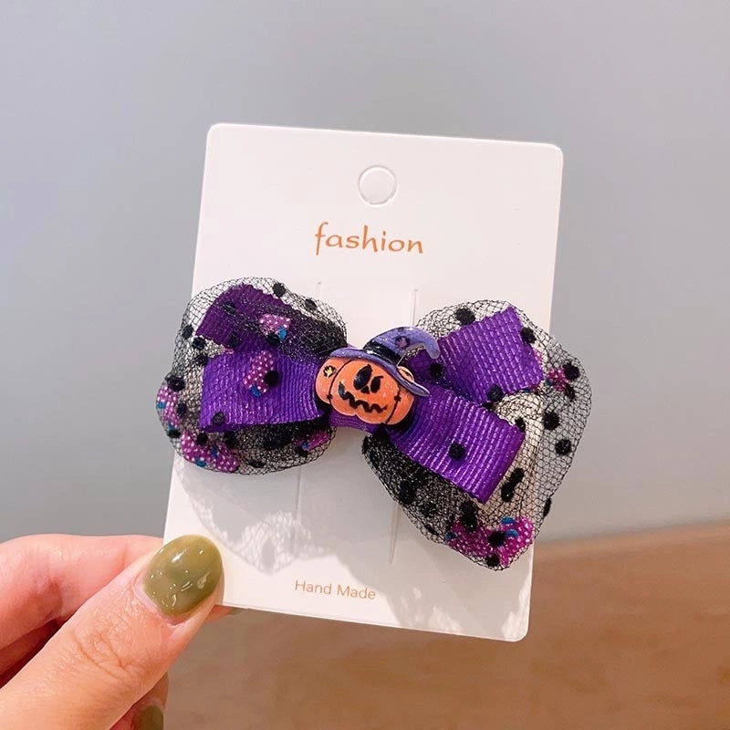 Halloween Cool Style Girl’S Pumpkin Cat Ghost Felt Hair Clip