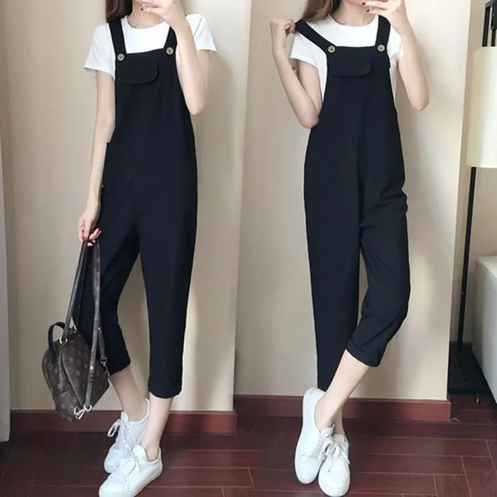 Jumpsuits Women Spring Ankle-length Suspenders All-match Solid Loose Large Size 4XL Womens Leisure Korean Style Stylish Chic New