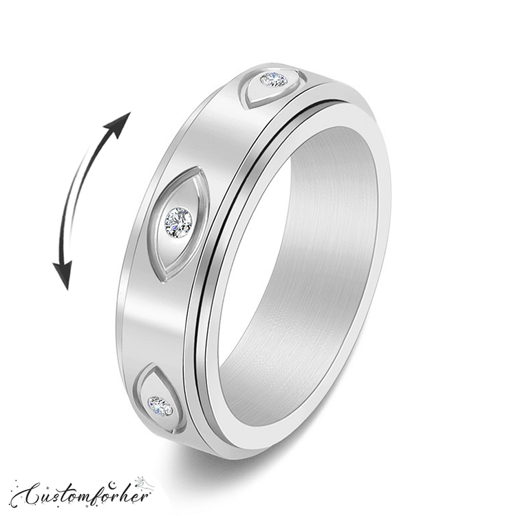 Eye of God Stainless Steel Turnable Ring